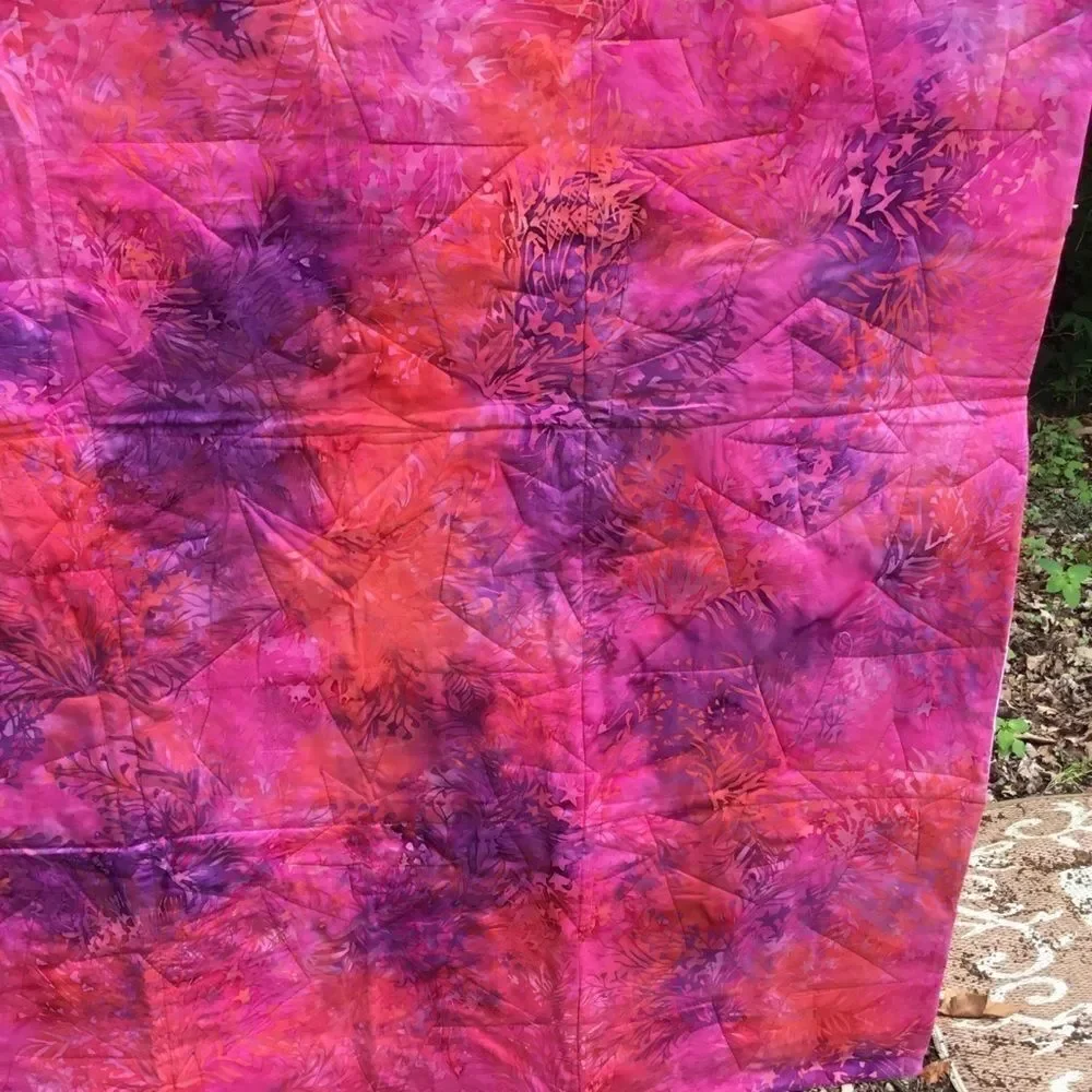 NWT Hand Crafted Purples & Pinks Quilt